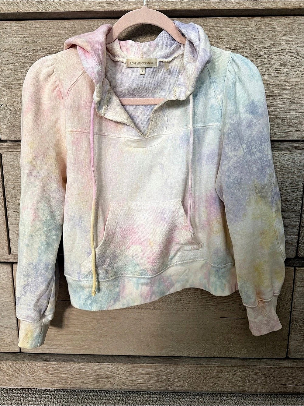 LoveShackFancy Kirby Hoodie Tie-Dye Multicolor & Pink Small
